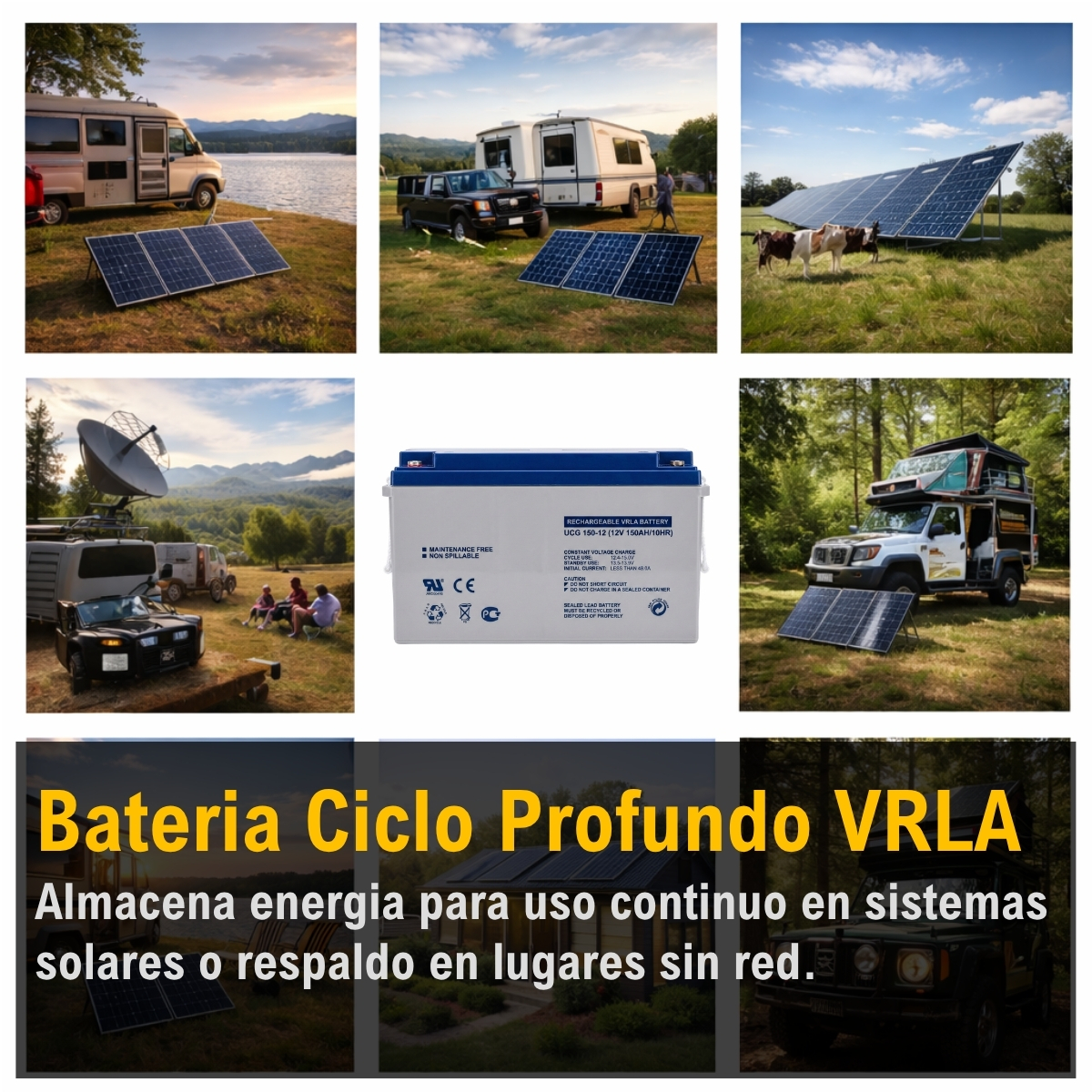 Bateria Ciclo Profundo Gel VRLA 12V150Ah xUn - Imagen 6