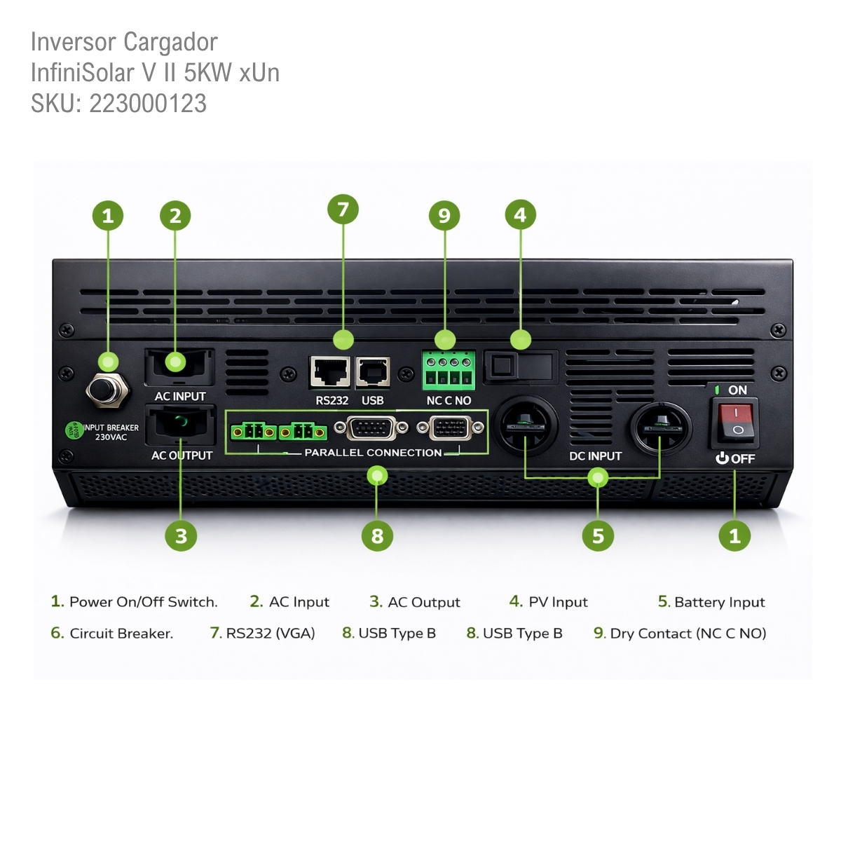 Inversor Cargador InfiniSolar V II 5KW xUn - Imagen 3