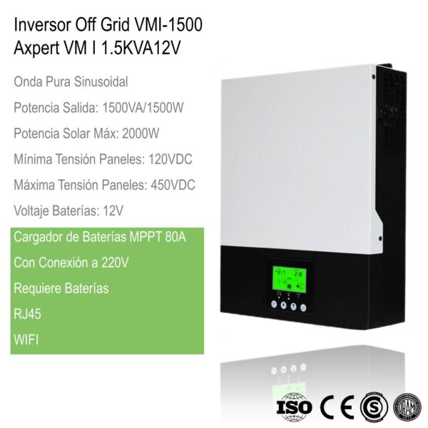 Inversor Cargador Axpert VM I 1500-12 xUn - Imagen 3