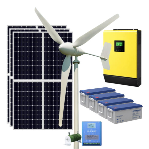 Kit Solar Eolico Off Grid 220V MPPT 5000W48V xKit