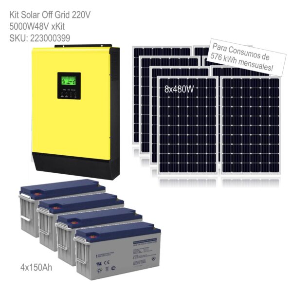 Kit Solar Off Grid 220V 5000W48V xKit - Imagen 2