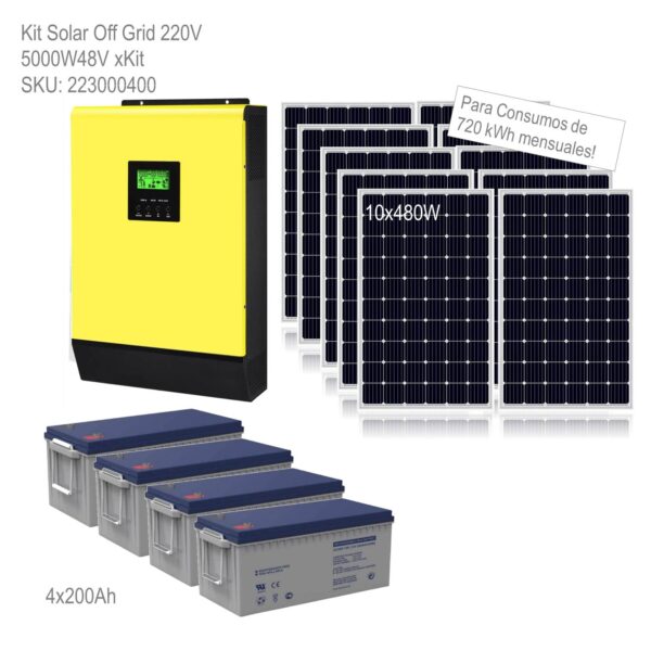 Kit Solar Off Grid 220V 5000W48V xKit - Imagen 2