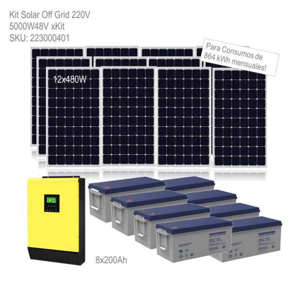 Kit Solar Off Grid 220V 5000W48V xKit - Imagen 2
