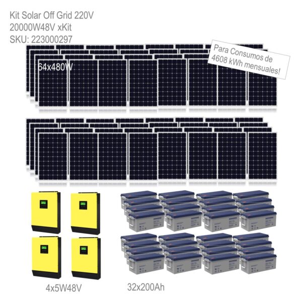 Kit Solar Off Grid 220V 20000W48V xKit - Imagen 2