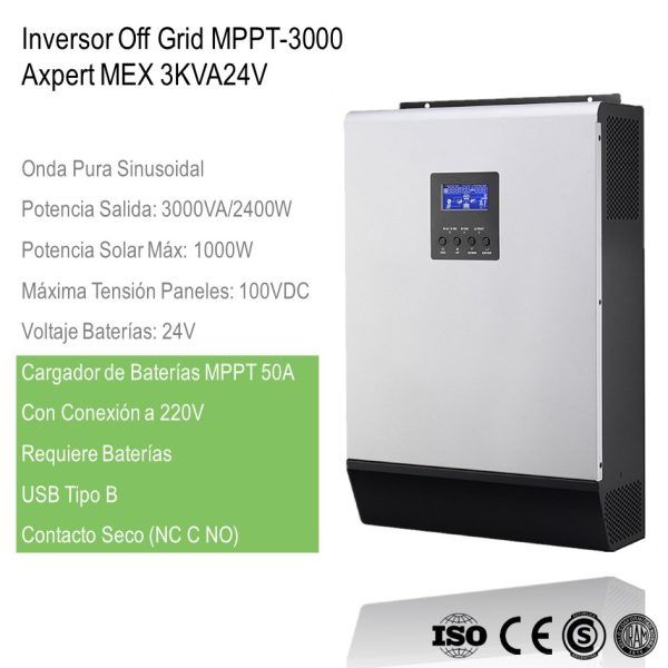 Inversor Cargador Axpert MEX 3K-24 xUn - Imagen 2
