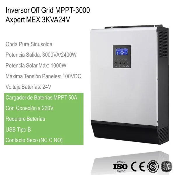 Inversor Cargador Axpert MEX 3K-24 xUn - Imagen 2