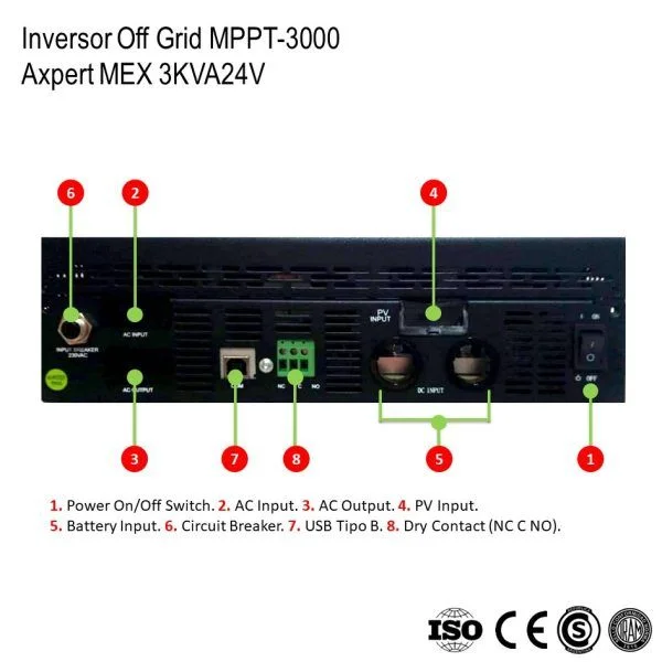 Inversor Cargador Axpert MEX 3K-24 xUn - Imagen 3