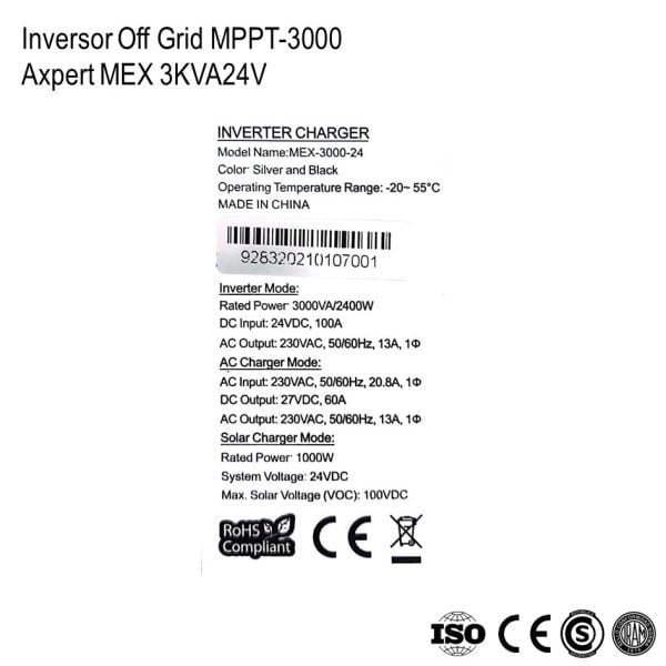 Inversor Cargador Axpert MEX 3K-24 xUn - Imagen 4