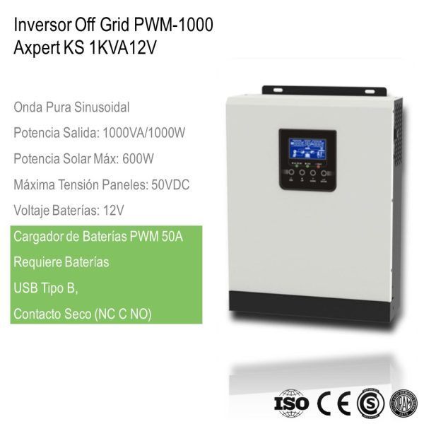 Inversor Cargador Axpert KS 1K-12 xUn - Imagen 2