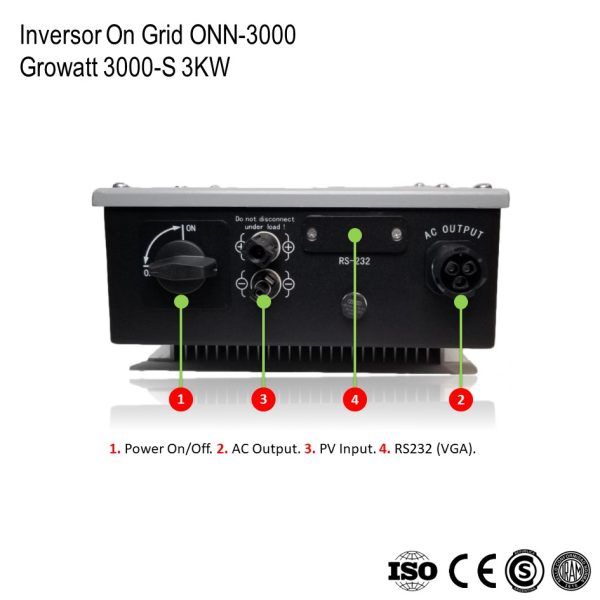 Inversor On Grid Growatt 3000-S xUn - Imagen 4
