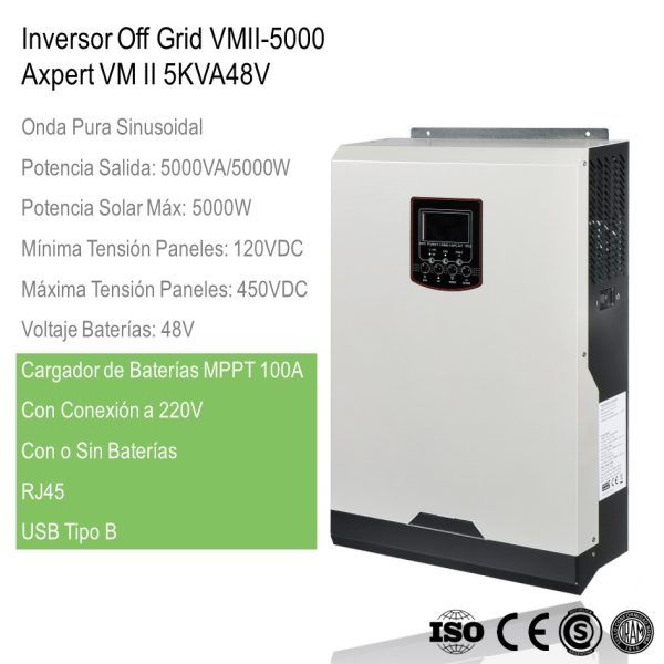 Inversor Cargador Axpert VM II 5000-48 xUn - Imagen 2