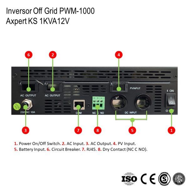 Inversor Cargador Axpert KS 1K-12 xUn - Imagen 3
