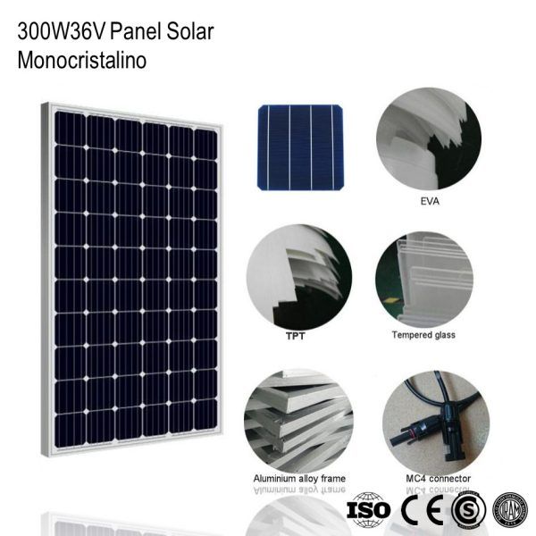 Panel Solar Monocristalino 300W36V xUn - Imagen 2
