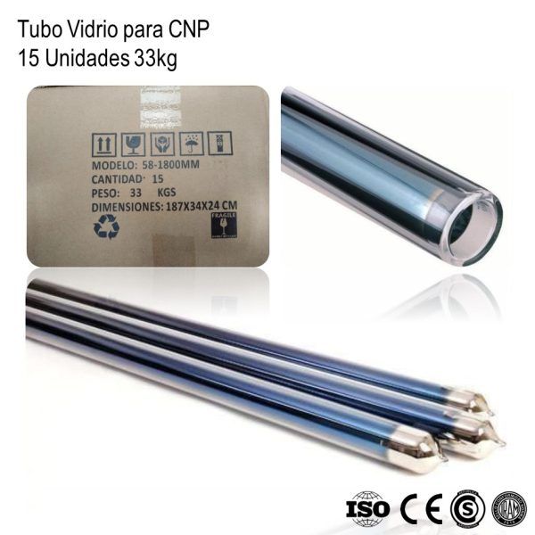 Tubo de Vidrio para Termotanque Solar CNP 15 Un 33kg xCaja - Imagen 2