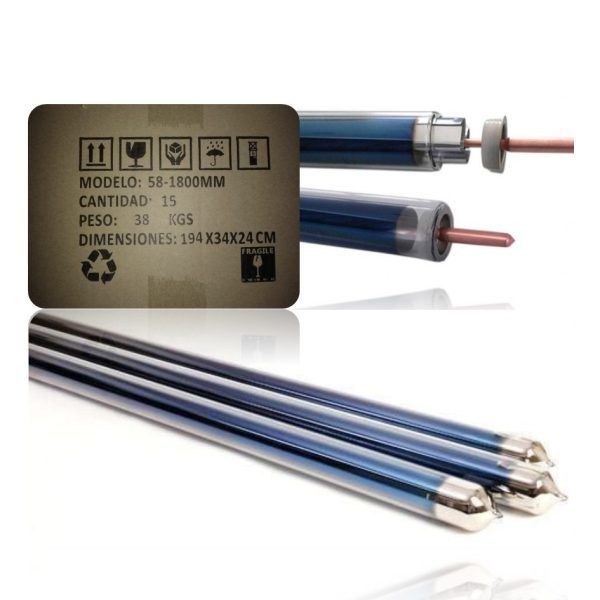 Tubo de Vidrio para Termotanque Solar CPS 15 Un 38kg xCaja