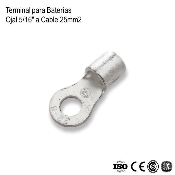 Terminales 5/16" para Cable 25mm2 10Un xKit - Imagen 4