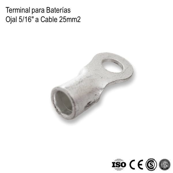 Terminales 5/16" para Cable 25mm2 10Un xKit - Imagen 5
