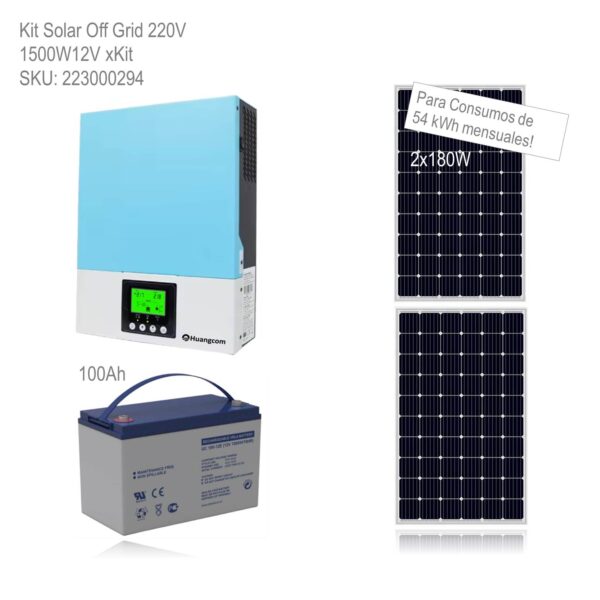 Kit Solar Off Grid 220V 1500W12V xKit - Imagen 2