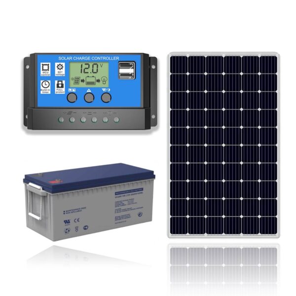 Kit Solar 12V Regulador 30A + Bateria 200Ah + Panel Solar 300W xKit