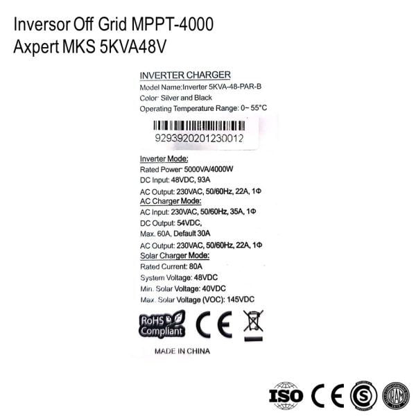 Inversor Cargador Axpert MKS 4K xUn - Imagen 4