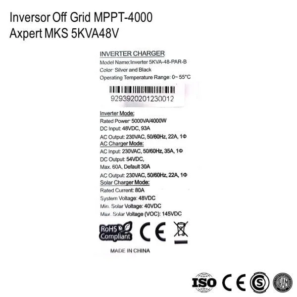 Inversor Cargador Axpert MKS 4K xUn - Imagen 4