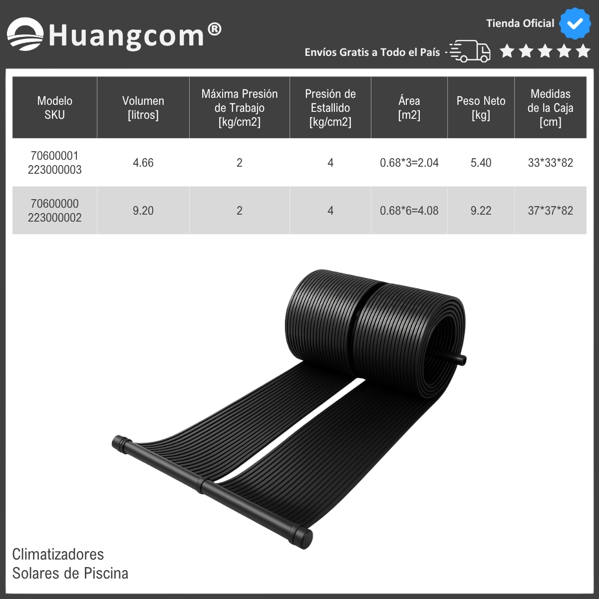 Kit Climatizador Solar Piscina hasta 8000L xKit - Imagen 5