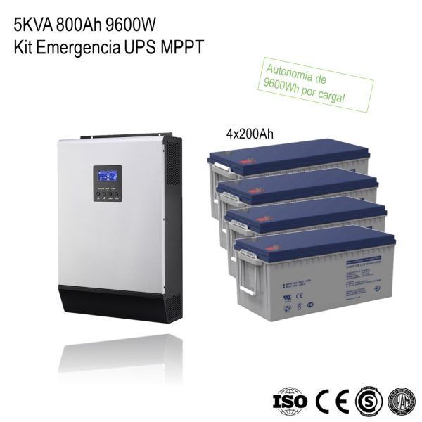 Kit Emergencia UPS 220V 5000W48V 9600Ah xKit - Imagen 2