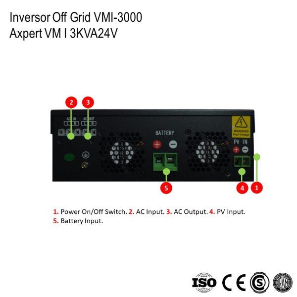 Inversor Cargador Axpert VM I 3000-24 xUn - Imagen 4