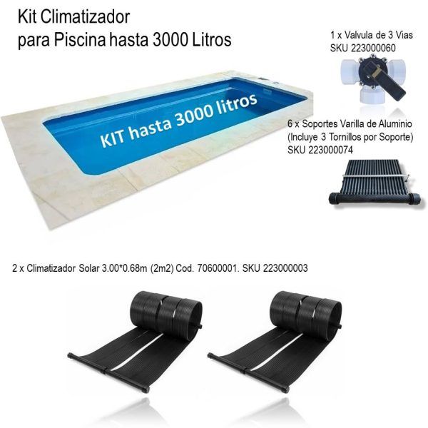 Kit Climatizador Solar Piscina hasta 3000L xKit - Imagen 2