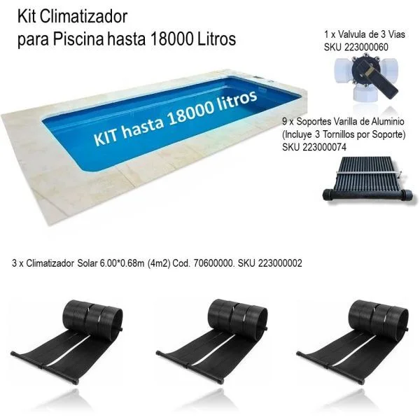 Kit Climatizador Solar Piscina hasta 18000L xKit - Imagen 2