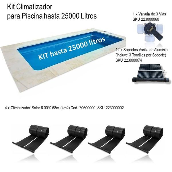 Kit Climatizador Solar Piscina hasta 25000L xKit - Imagen 2