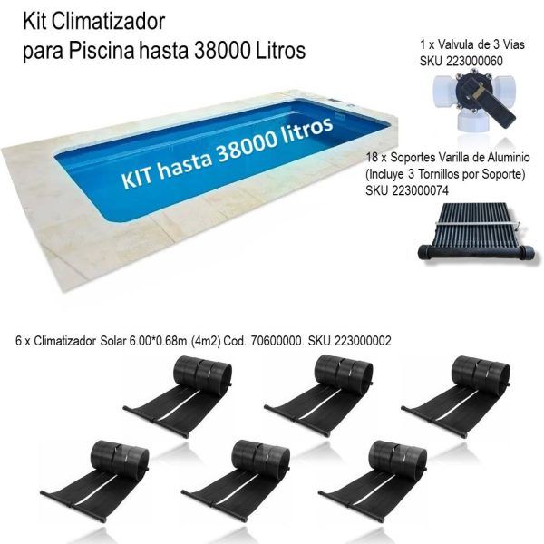 Kit Climatizador Solar Piscina hasta 38000L xKit - Imagen 2