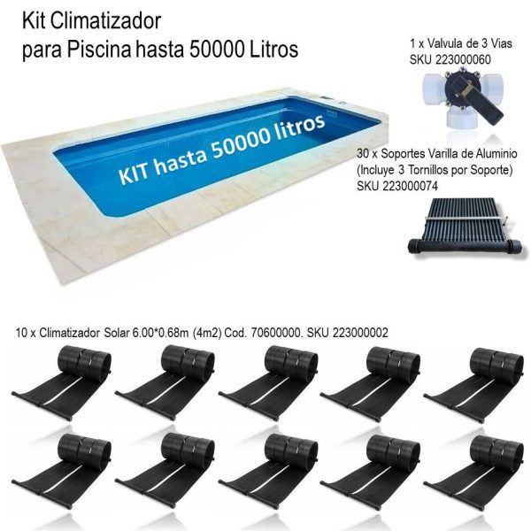 Kit Climatizador Solar Piscina hasta 50000L xKit - Imagen 2