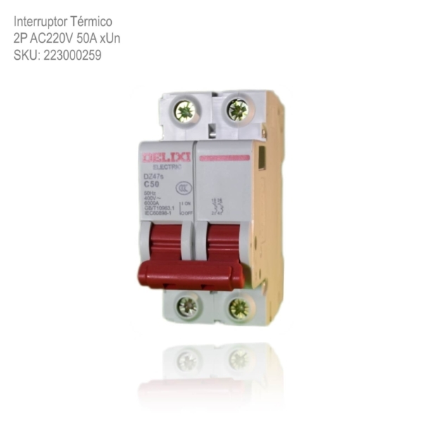 Interruptor Termico 2P AC220V 50A xUn - Imagen 2
