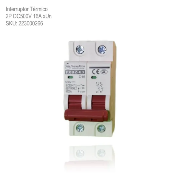 Interruptor Termico 2P DC500V 16A xUn - Imagen 2