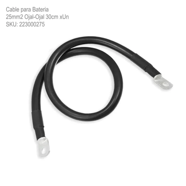 Cable para Bateria 25mm2 Ojal-Ojal 30cm xUn - Imagen 2