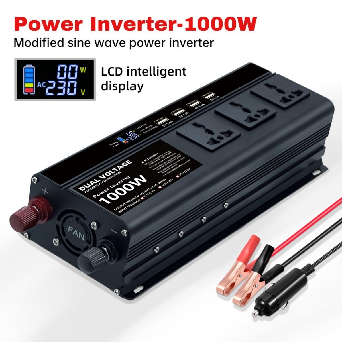 Inversor Onda Modificada 1000W2000W 12 24V xUn - Imagen 3
