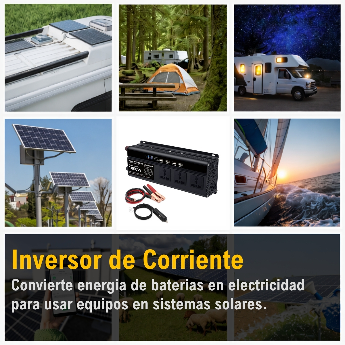 Inversor Onda Modificada 1000W2000W 12 24V xUn - Imagen 6