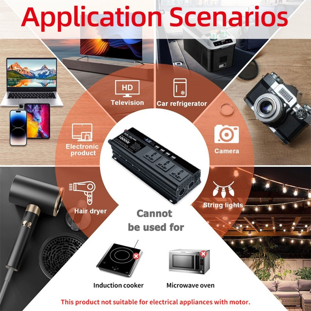 Inversor Onda Modificada 1000W2000W 12 24V xUn - Imagen 8