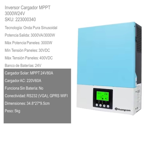 Inversor Cargador MPPT 3000W24V xUn - Imagen 2