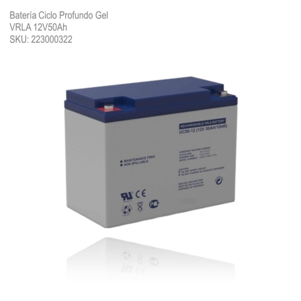Bateria Ciclo Profundo Gel VRLA 12V50Ah xUn - Imagen 2
