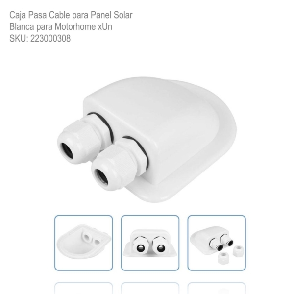 Caja Pasa Cable para Panel Solar Blanca para Motorhome xUn - Imagen 2