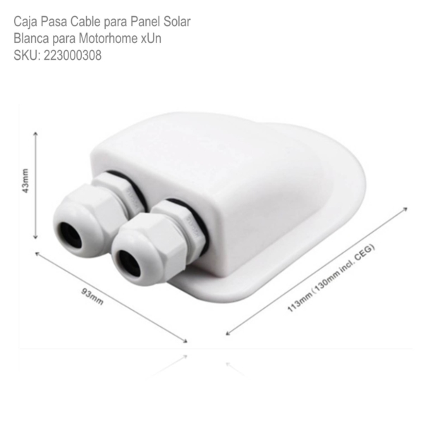 Caja Pasa Cable para Panel Solar Blanca para Motorhome xUn - Imagen 3