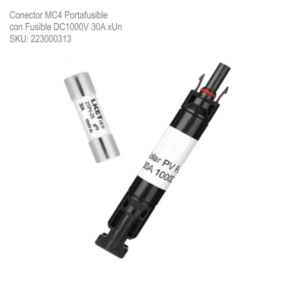 Conector MC4 Portafusible con Fusible DC1000V 30A xUn - Imagen 2