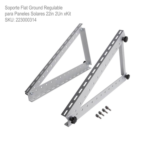 Soporte Flat Ground Regulable para Paneles Solares 22in 2Un xKit - Imagen 2