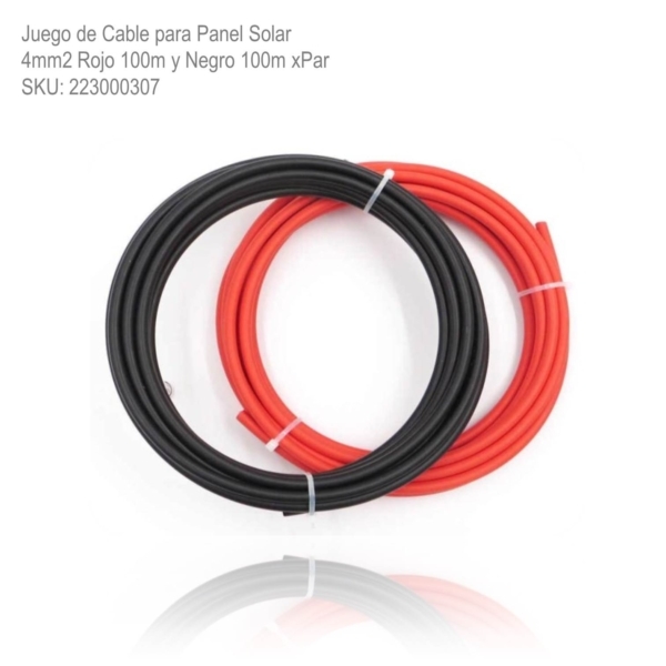 Juego de Cable para Panel Solar 4mm2 Rojo 100m y Negro 100m xPar - Imagen 2