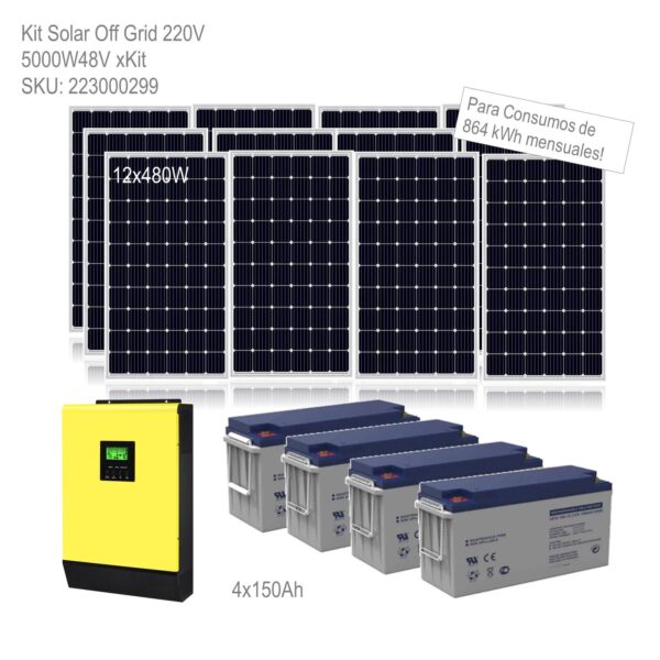 Kit Solar Off Grid 220V 5000W48V xKit - Imagen 2