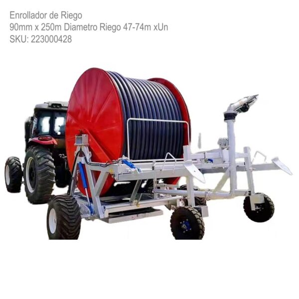 Enrollador de Riego 90mm x 250m Diametro Riego 47-74m xUn - Imagen 2