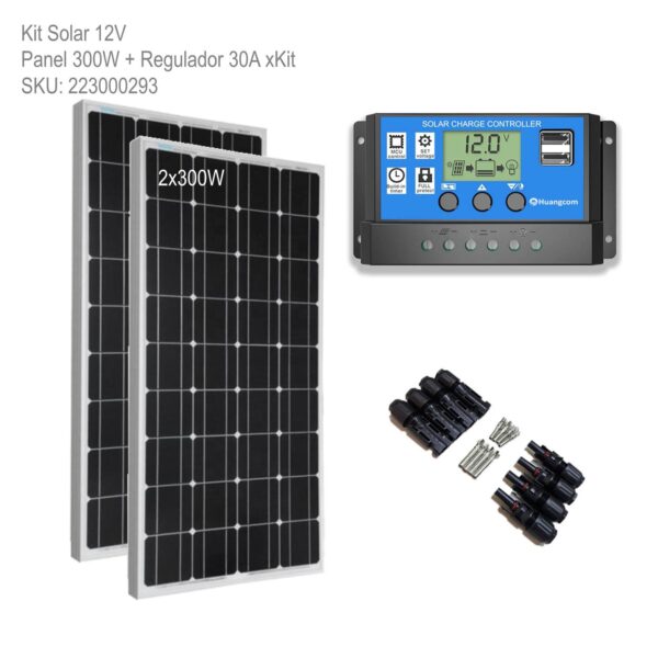 Kit Solar Panel 300W + Regulador 30A xKit - Imagen 2