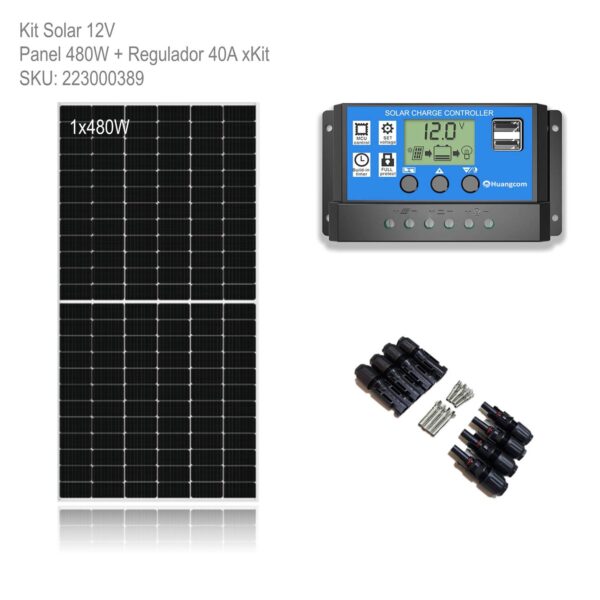Kit Solar Panel 480W + Regulador 40A xKit - Imagen 2